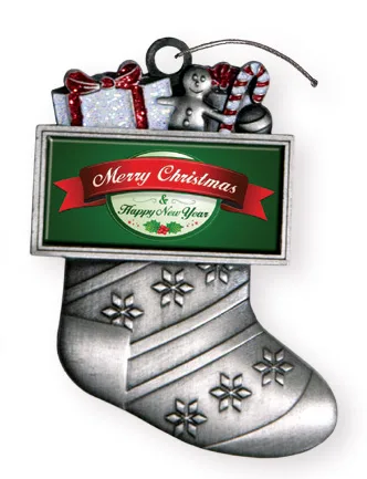 Express Stocking Holiday Ornament (Domestically Produced) view 2