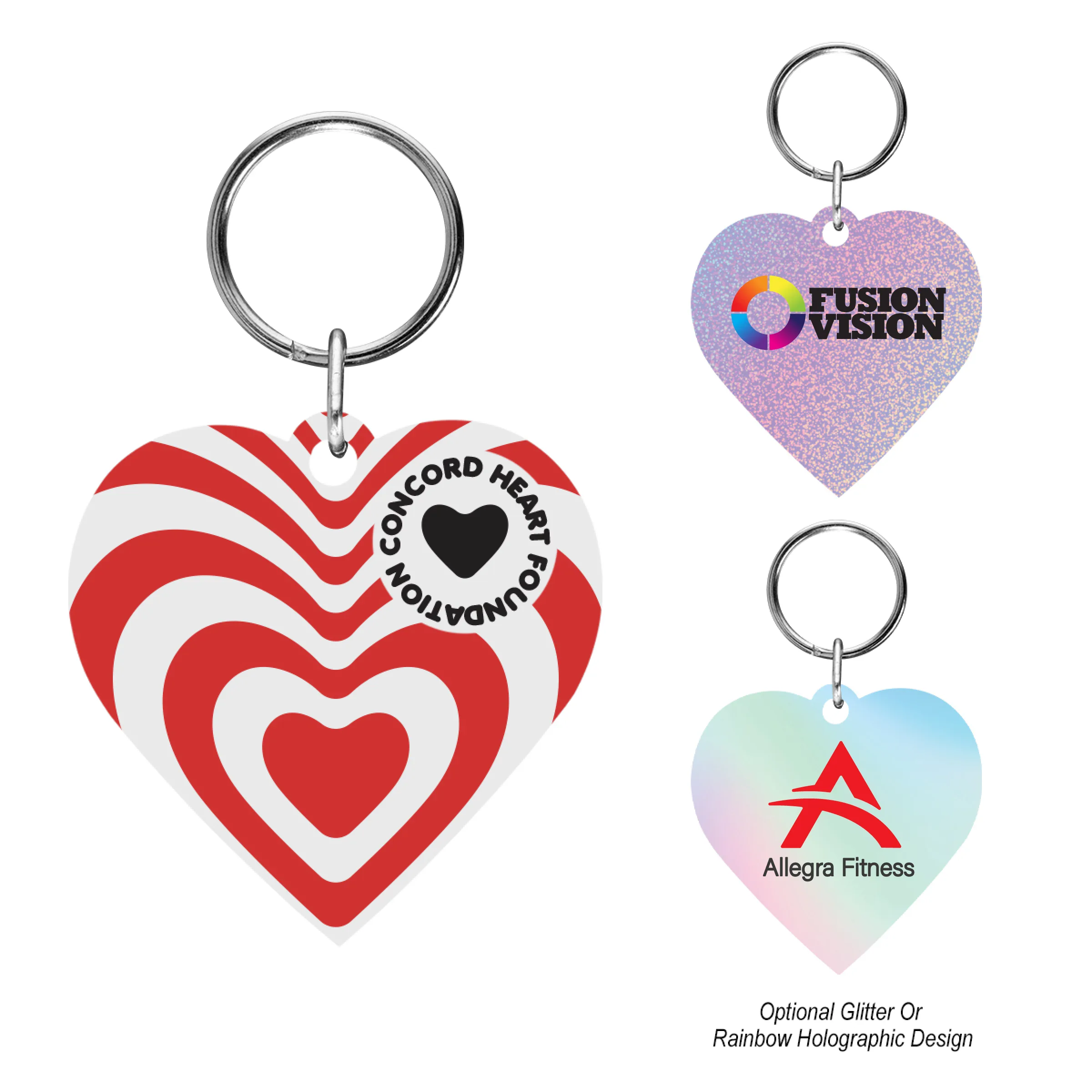 Acrylic Key Tag - Heart view 2