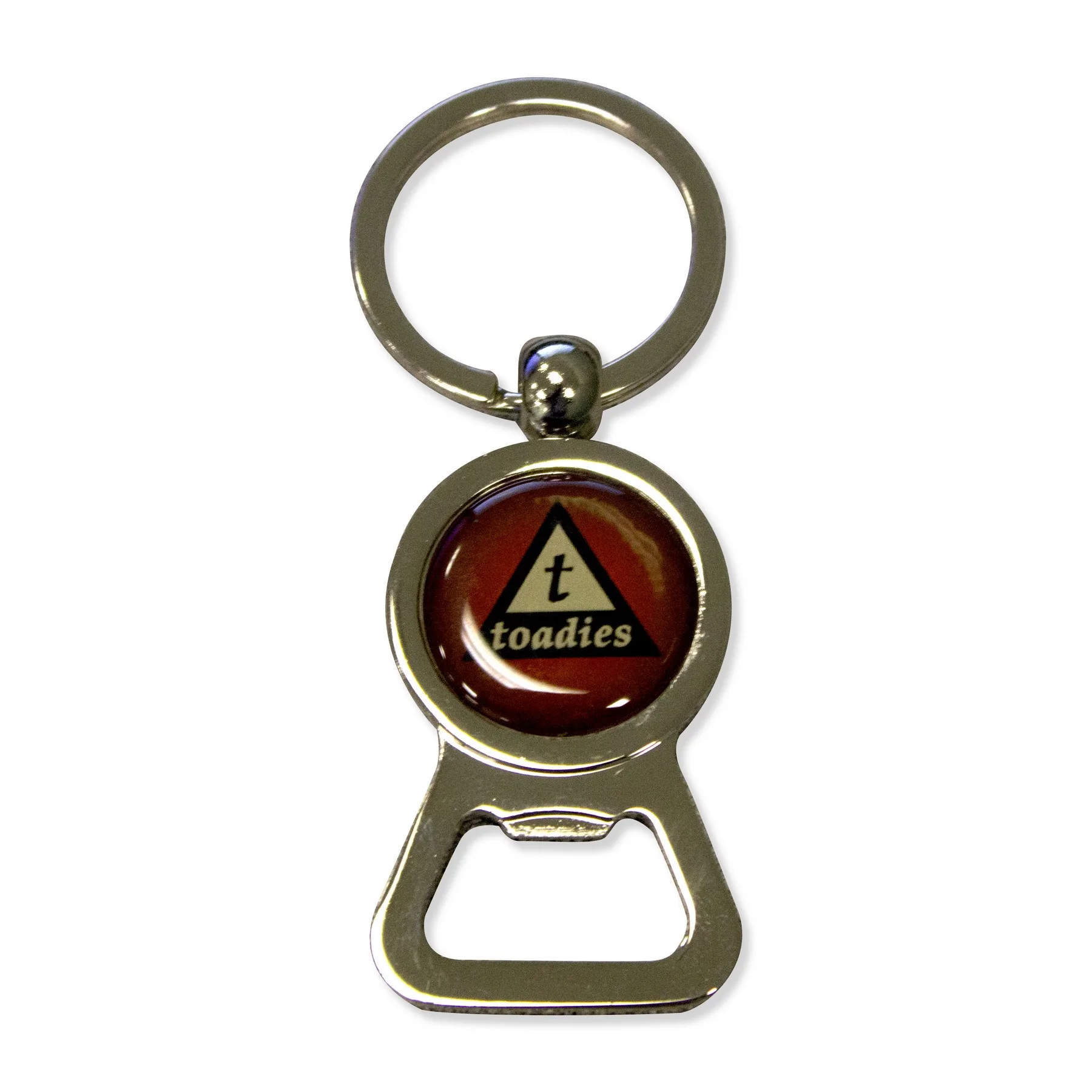 Zinc Keychain - Round Fob w/ Bottle Opener view 2