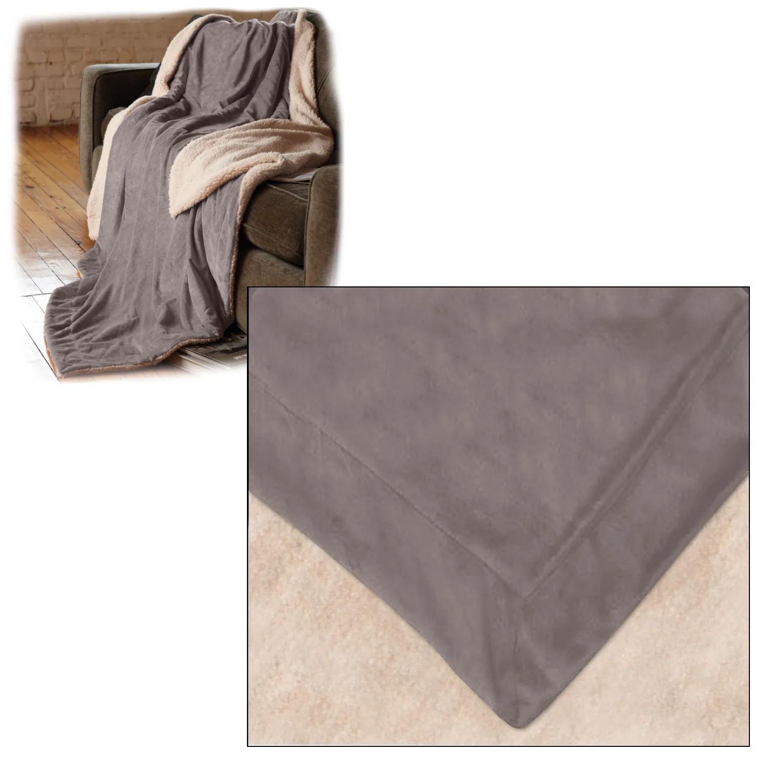 Oversized Micro Mink Sherpa Blanket view 2