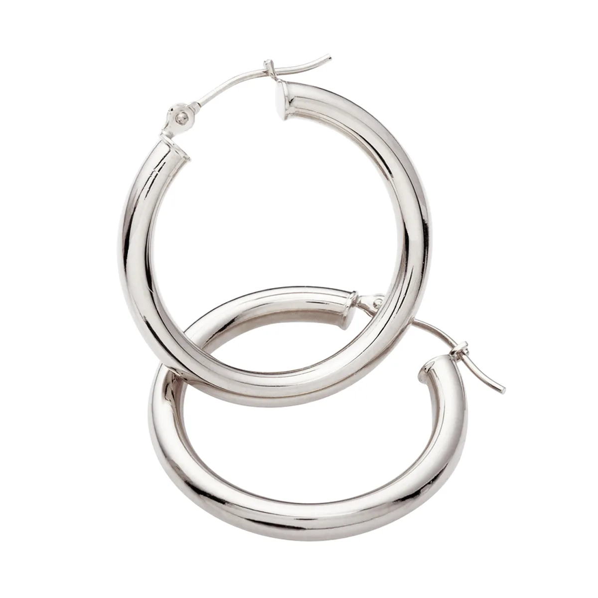 Jilco Inc White Gold Hoop Earrings