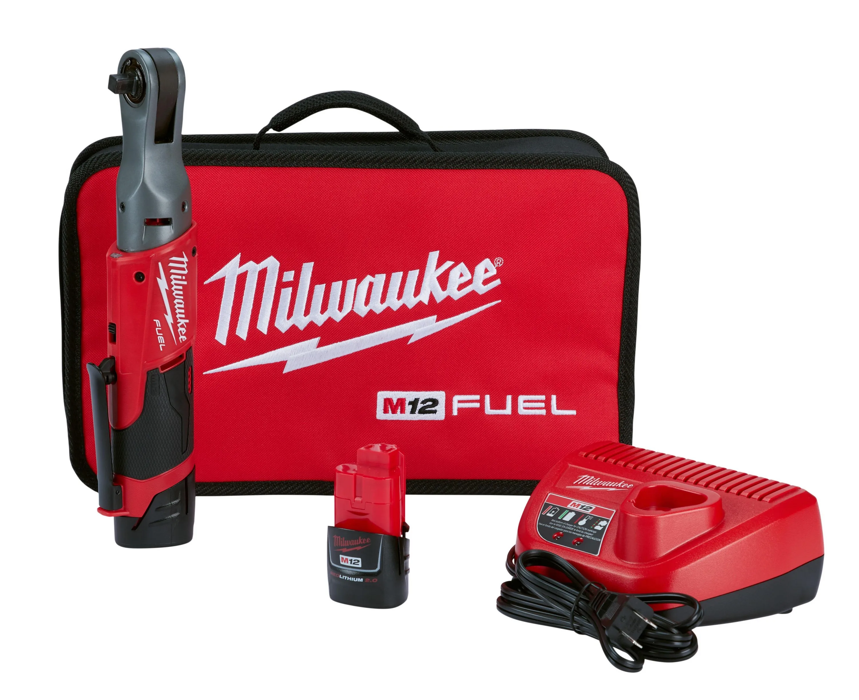 Milwaukee M12 Fuel 3/8" Ratchet Kit W/ 2 Battery Packs