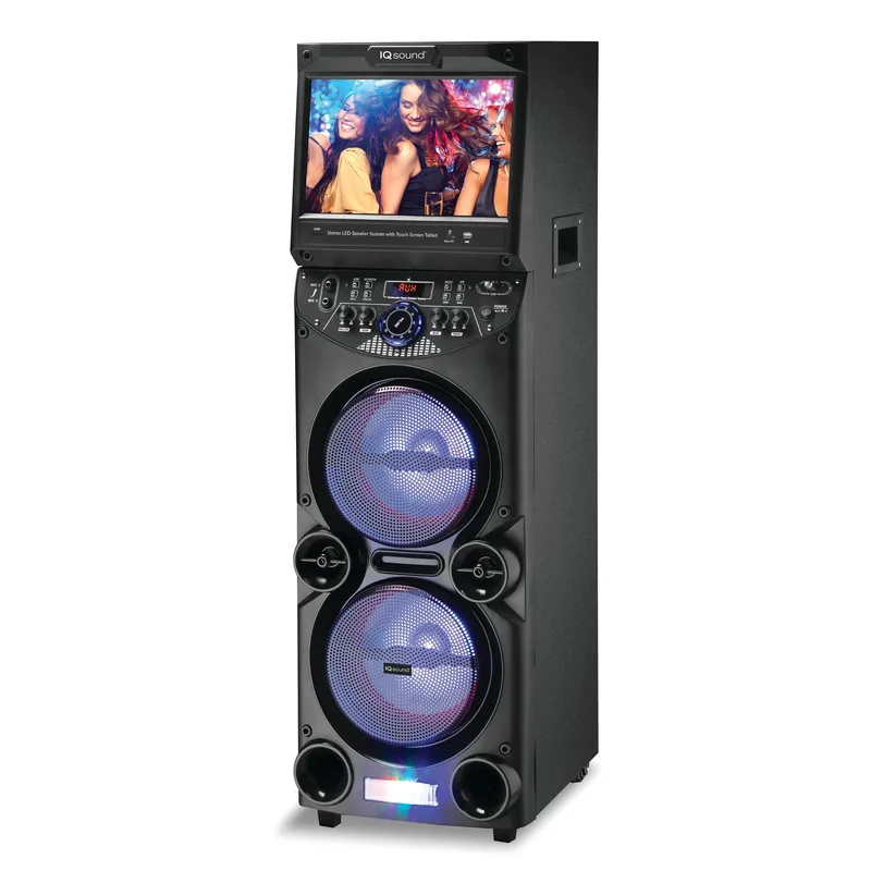 Supersonic 2 X 10" Pro Dj Bluetooth Karaoke Speaker W/ 14" Touchscreen Tablet