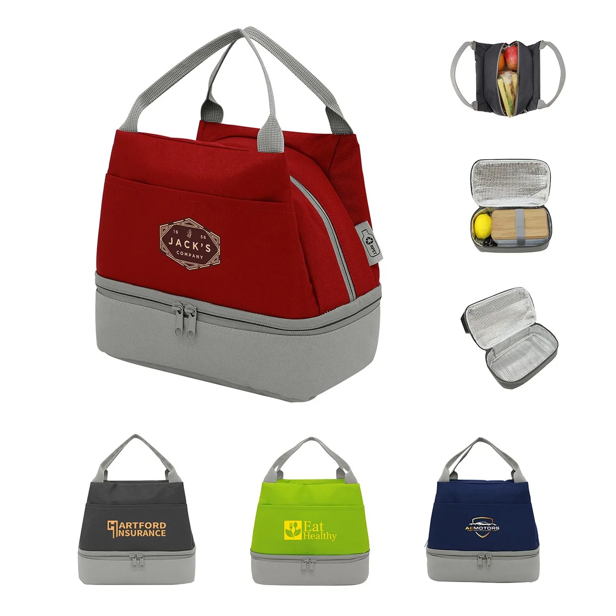 Galley RPET Insulated Lunch Bag — Gray/Gray