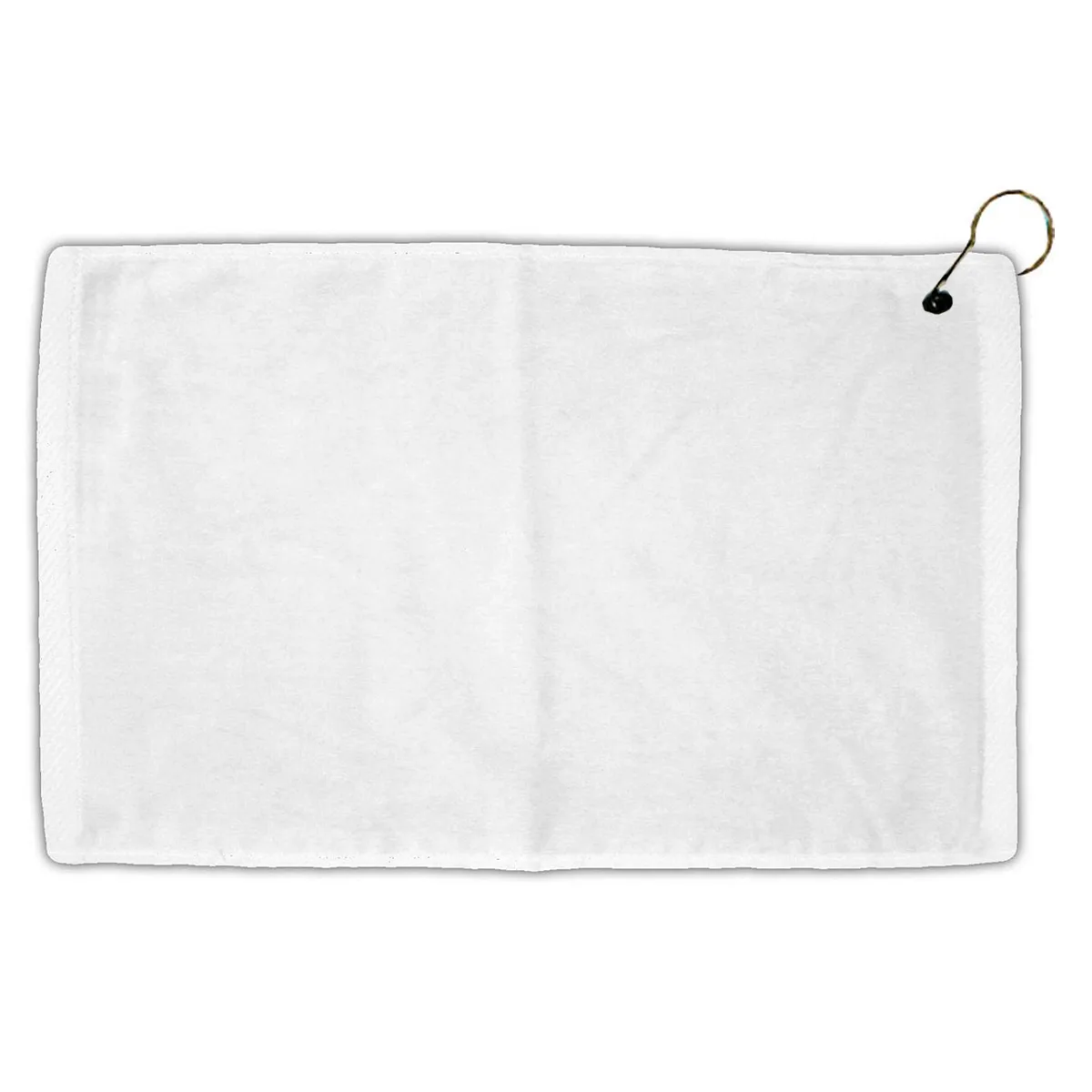 Turkish Hemmed Golf White Towel (16"x25") view 2