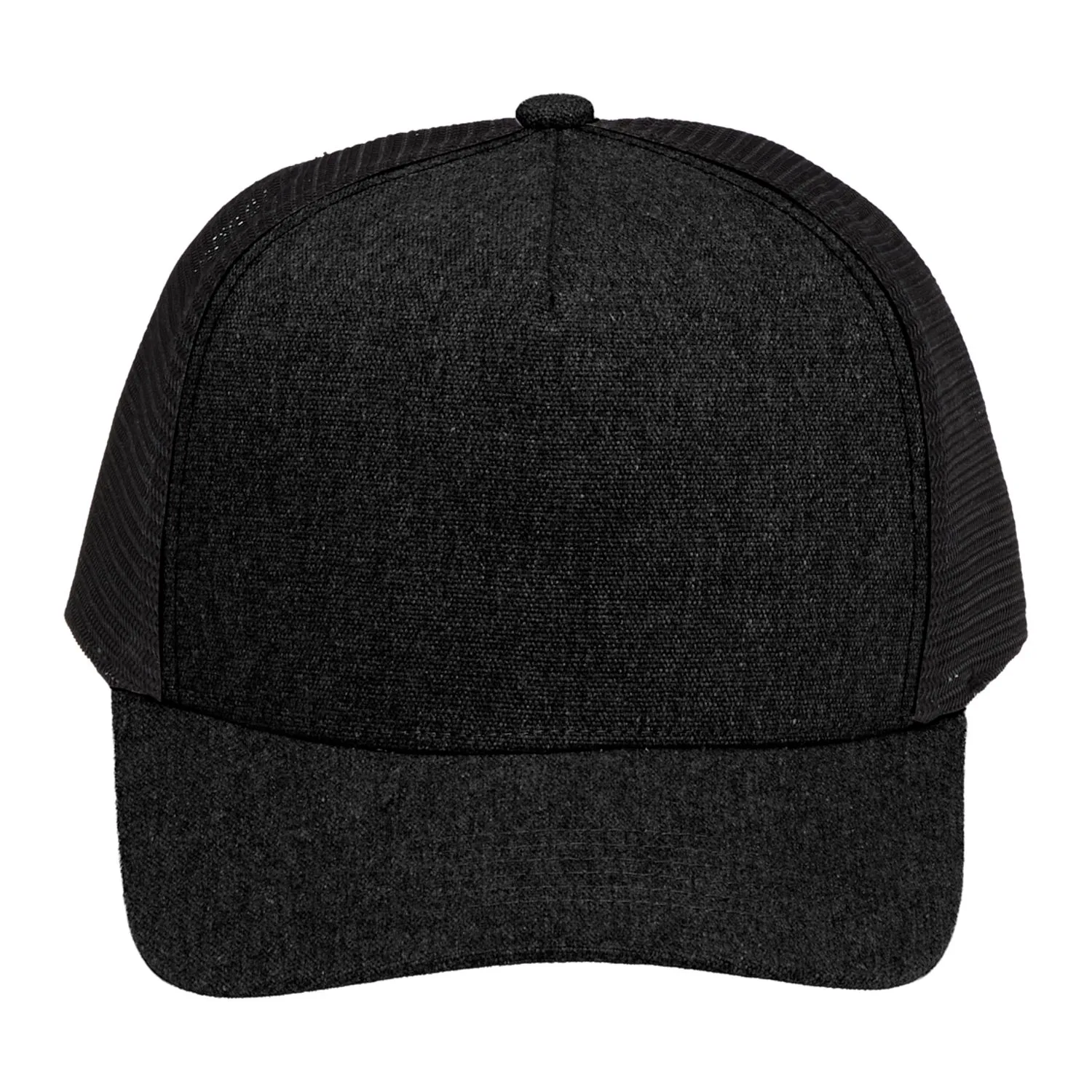 Recycled Cotton Canvas 5 Panel Mesh Back Ballcap