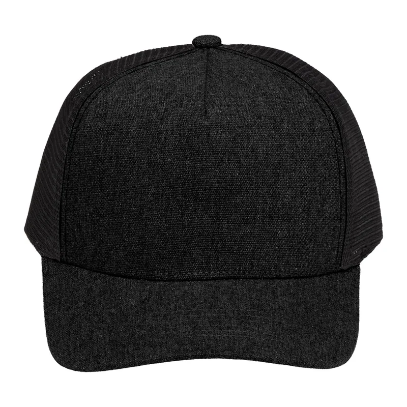 Recycled Cotton Canvas 5 Panel Mesh Back Ballcap