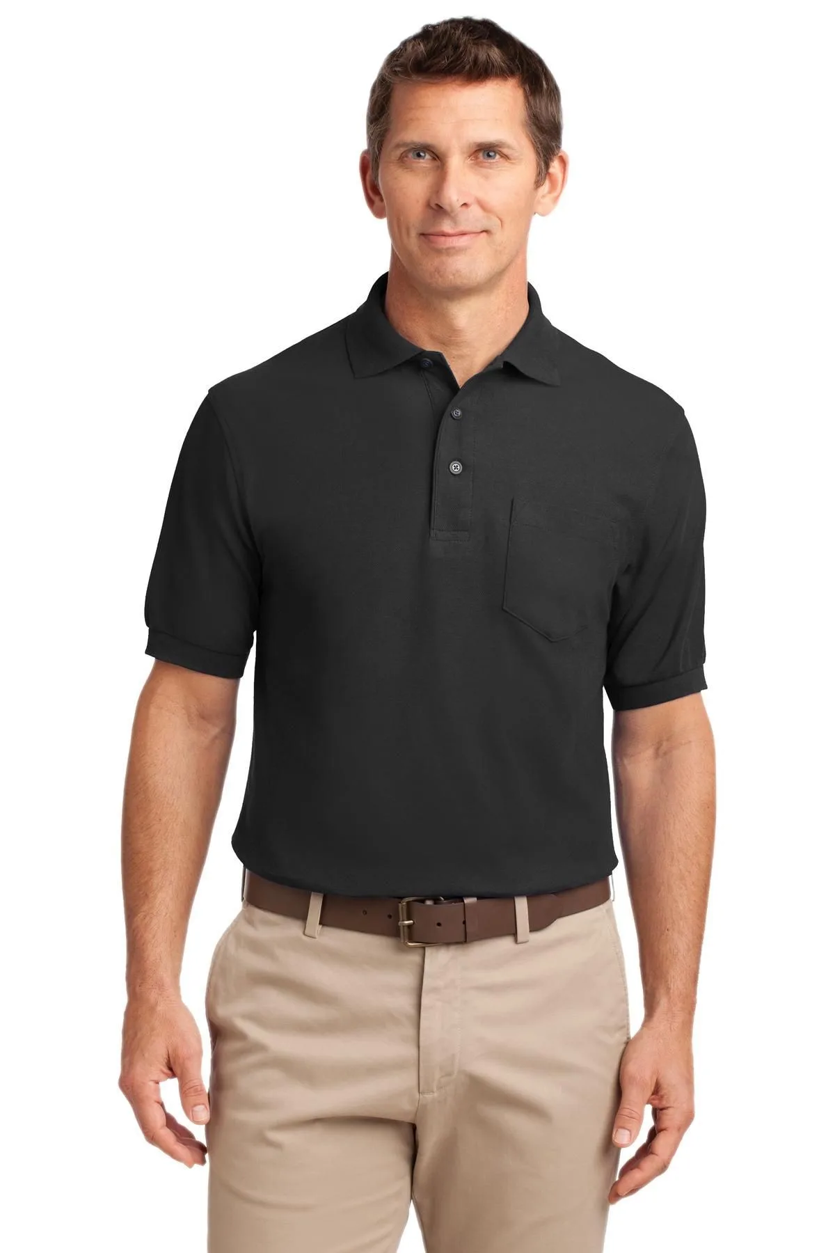 Port Authority® Tall Silk Touch™ Polo with Pocket.