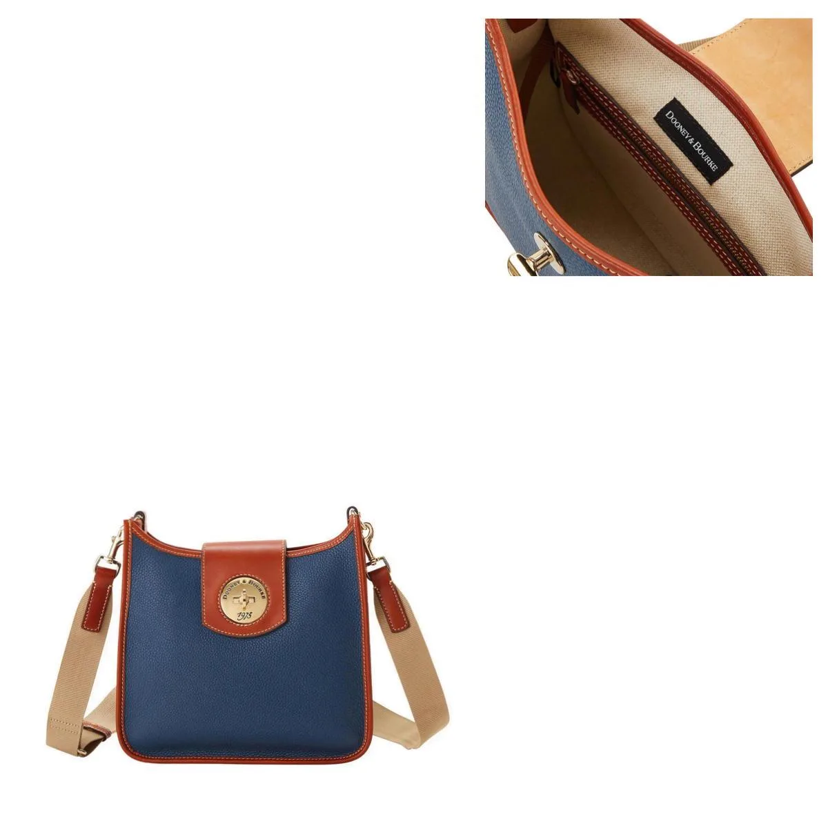 Dooney & Bourke Blue Pebble Turnlock Messenger 28