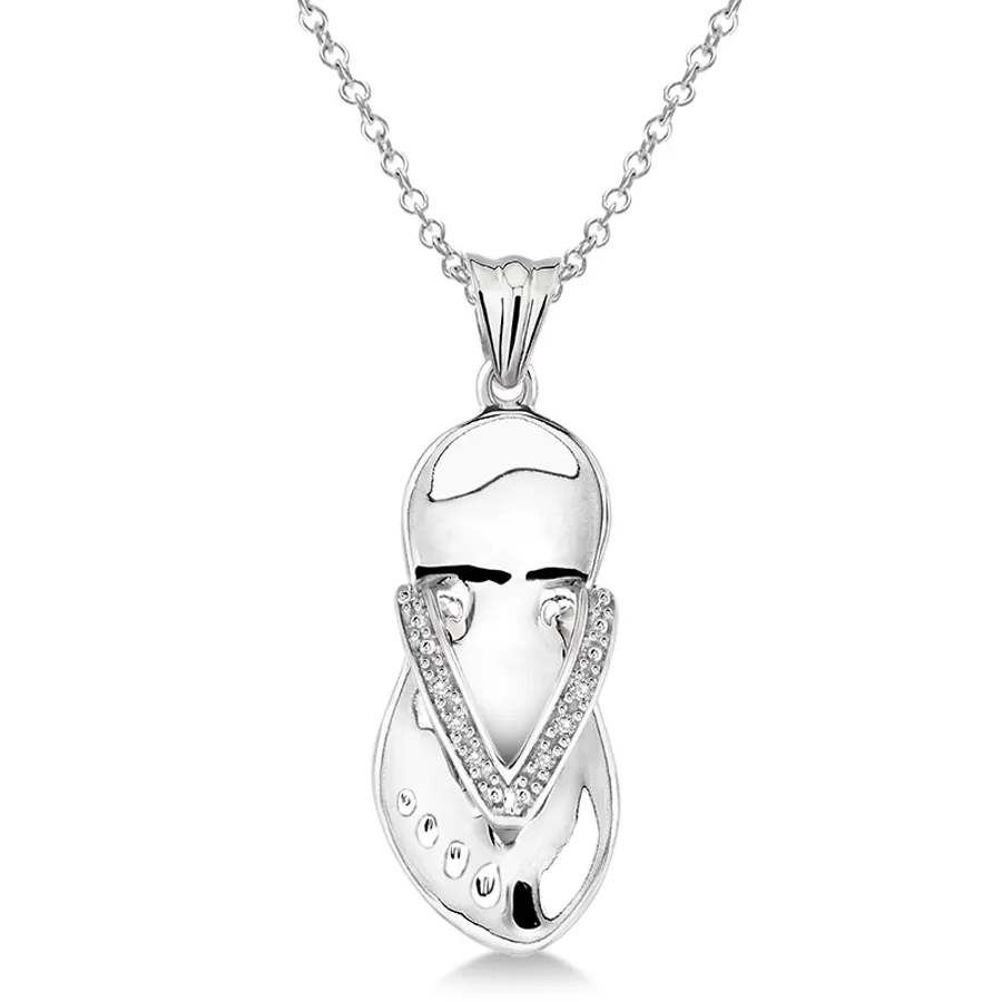 Jilco Inc Diamond Flip Flop Necklace
