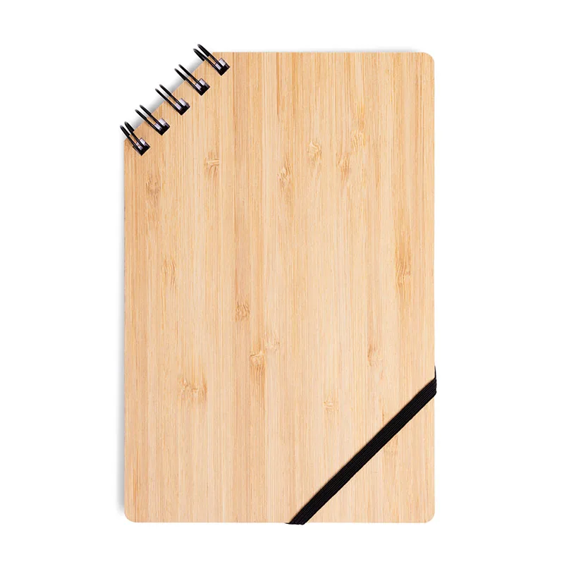A5 Corner Spiral Bound Journal Book w/Bamboo Cover view 2