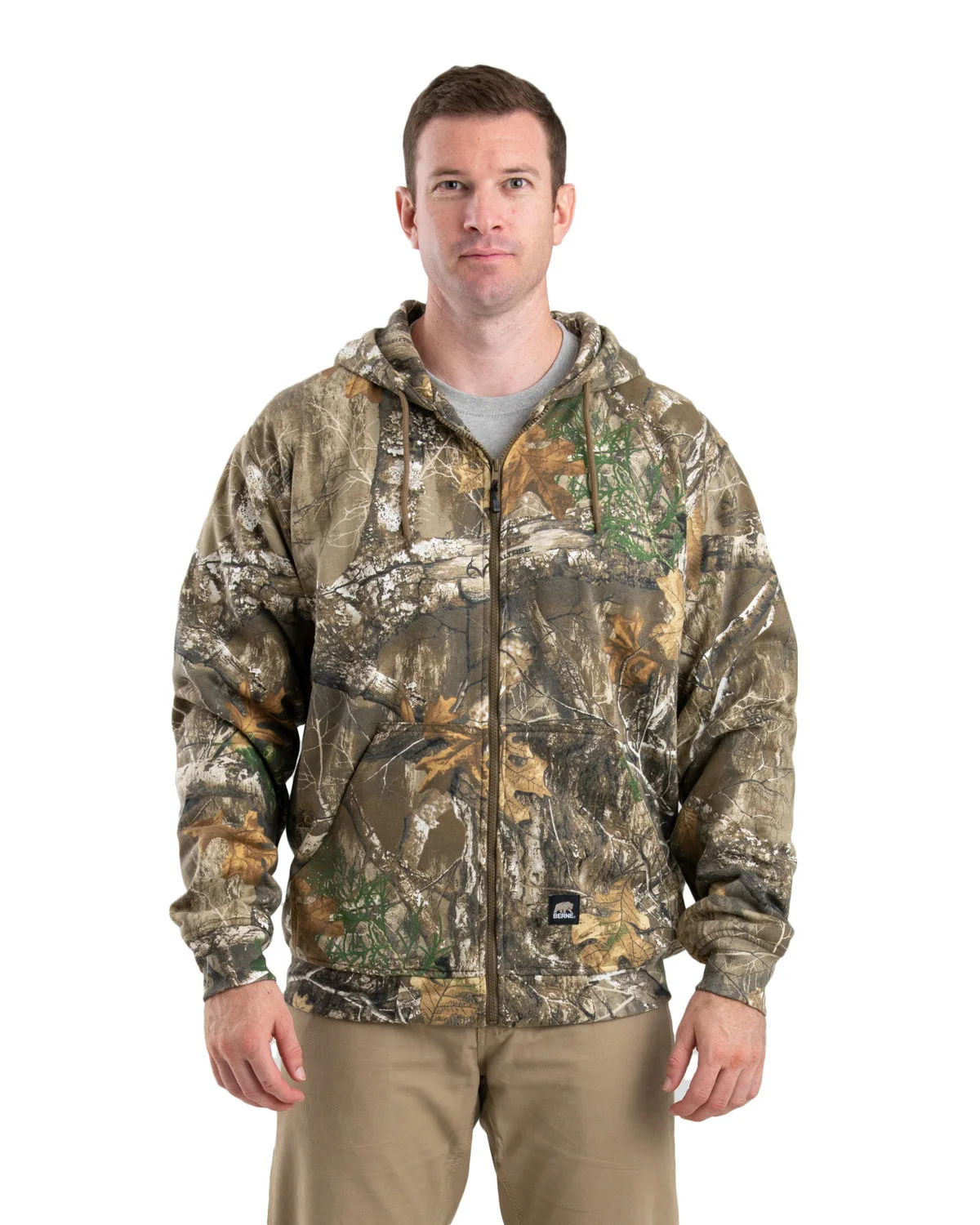 Berne Apparel Men's Tall Heritage Thermal-Lined Full-Zip Hooded Sweatshirt view 7