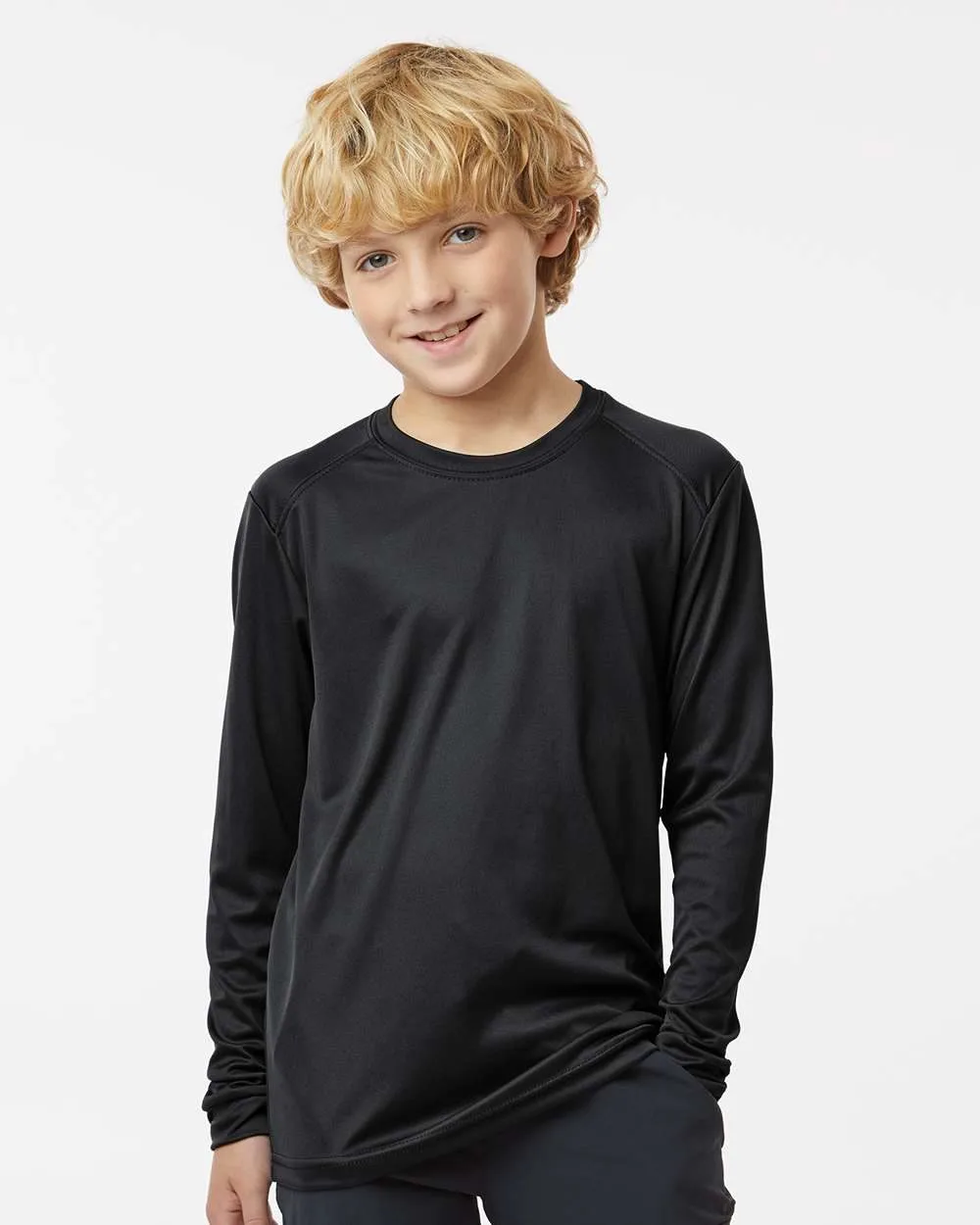 Paragon® Youth Long Islander Performance Long Sleeve T-Shirt view 2