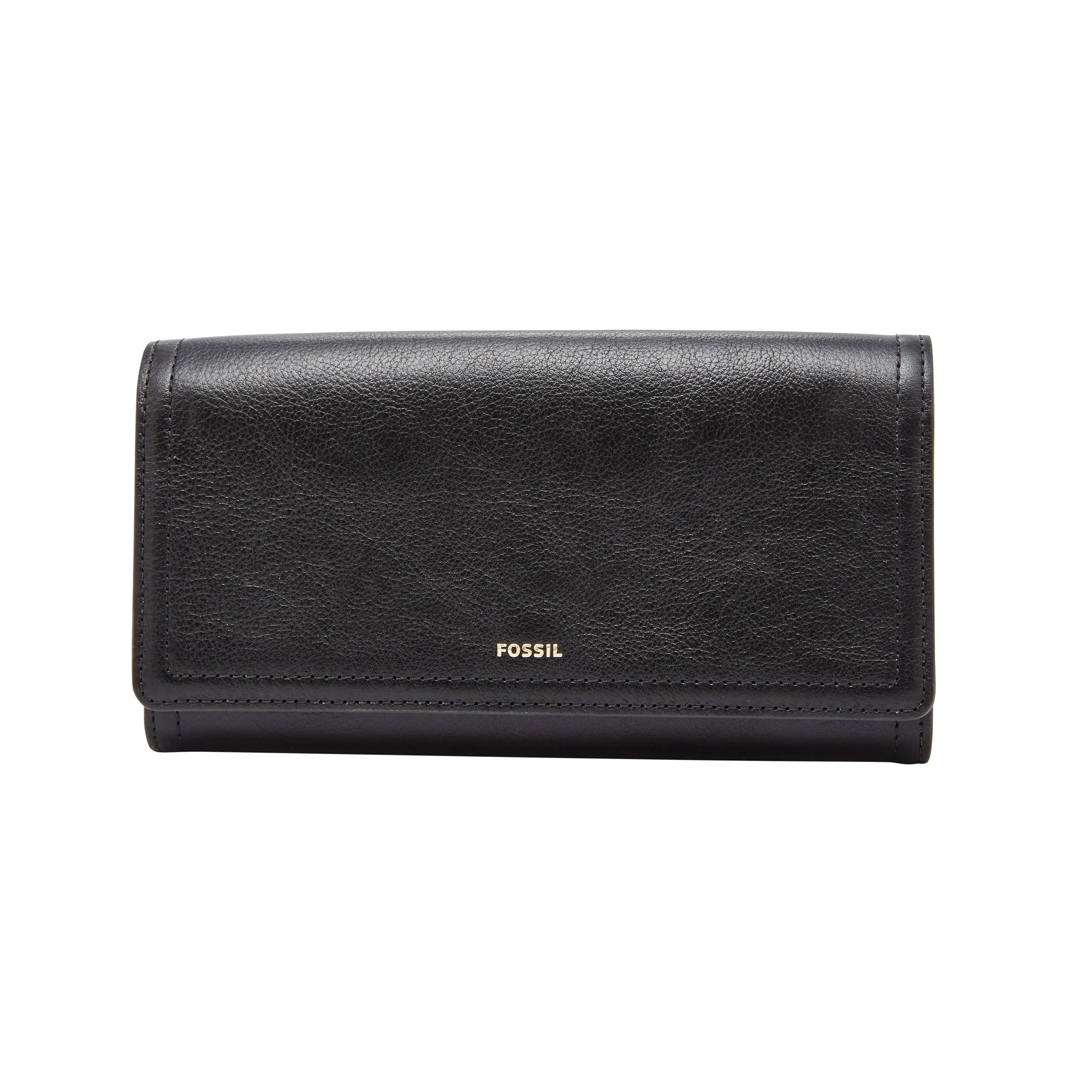 Fossil Ladies Logan Rfid Flap Clutch Black