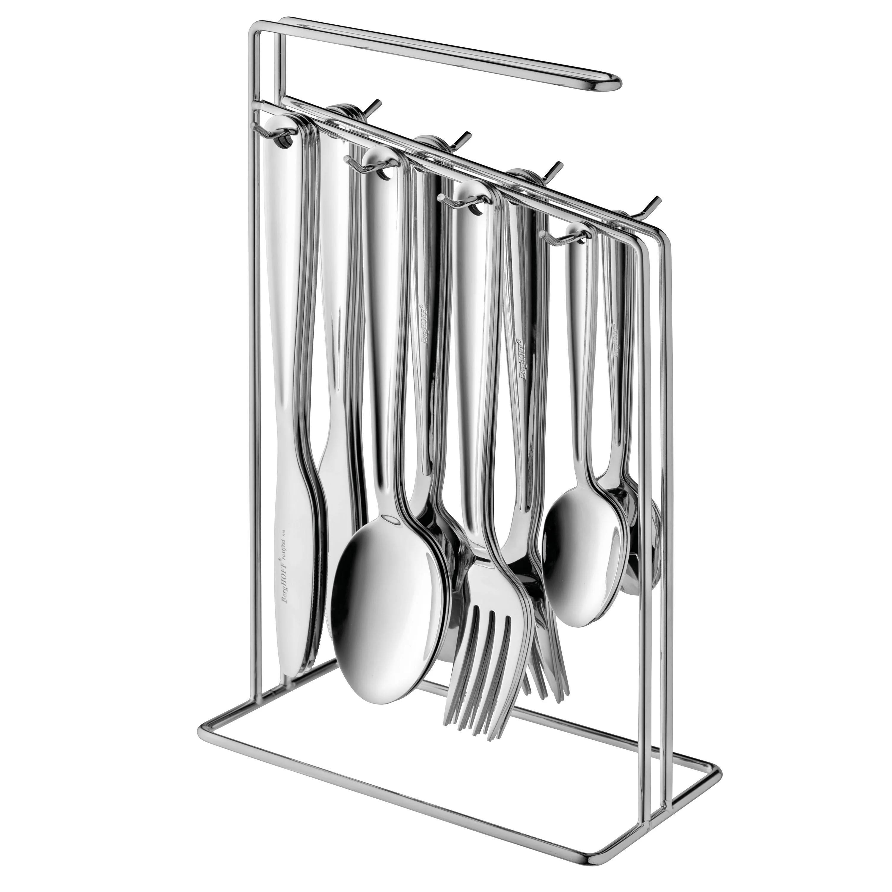 BergHoff Essentials 25Pc 18/10 Ss Flatware Set/Storage Rack, Alteo