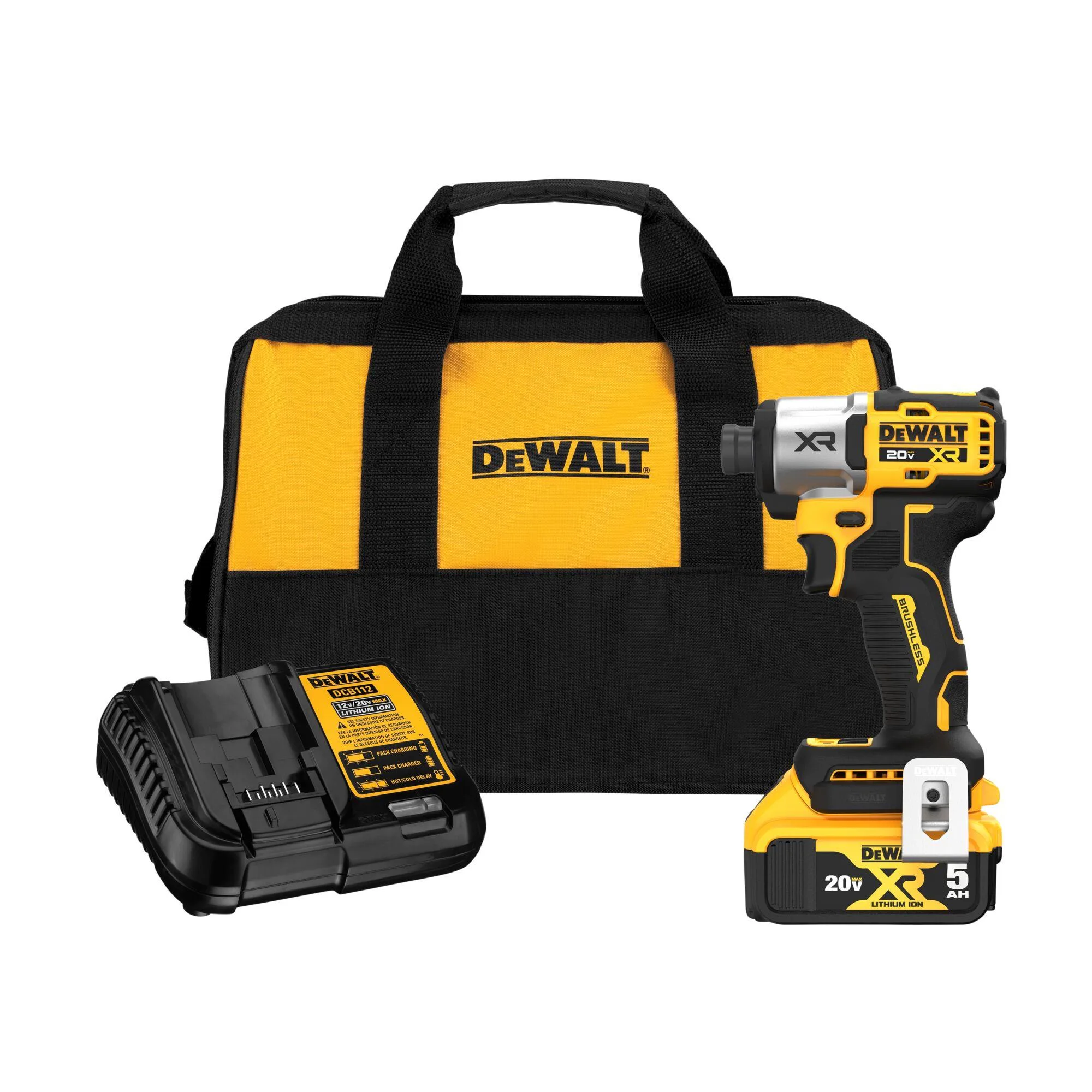 DeWalt 20V Max Xr Brsuhless Cordless 3 Speed 1/4" Impact Driver Kit