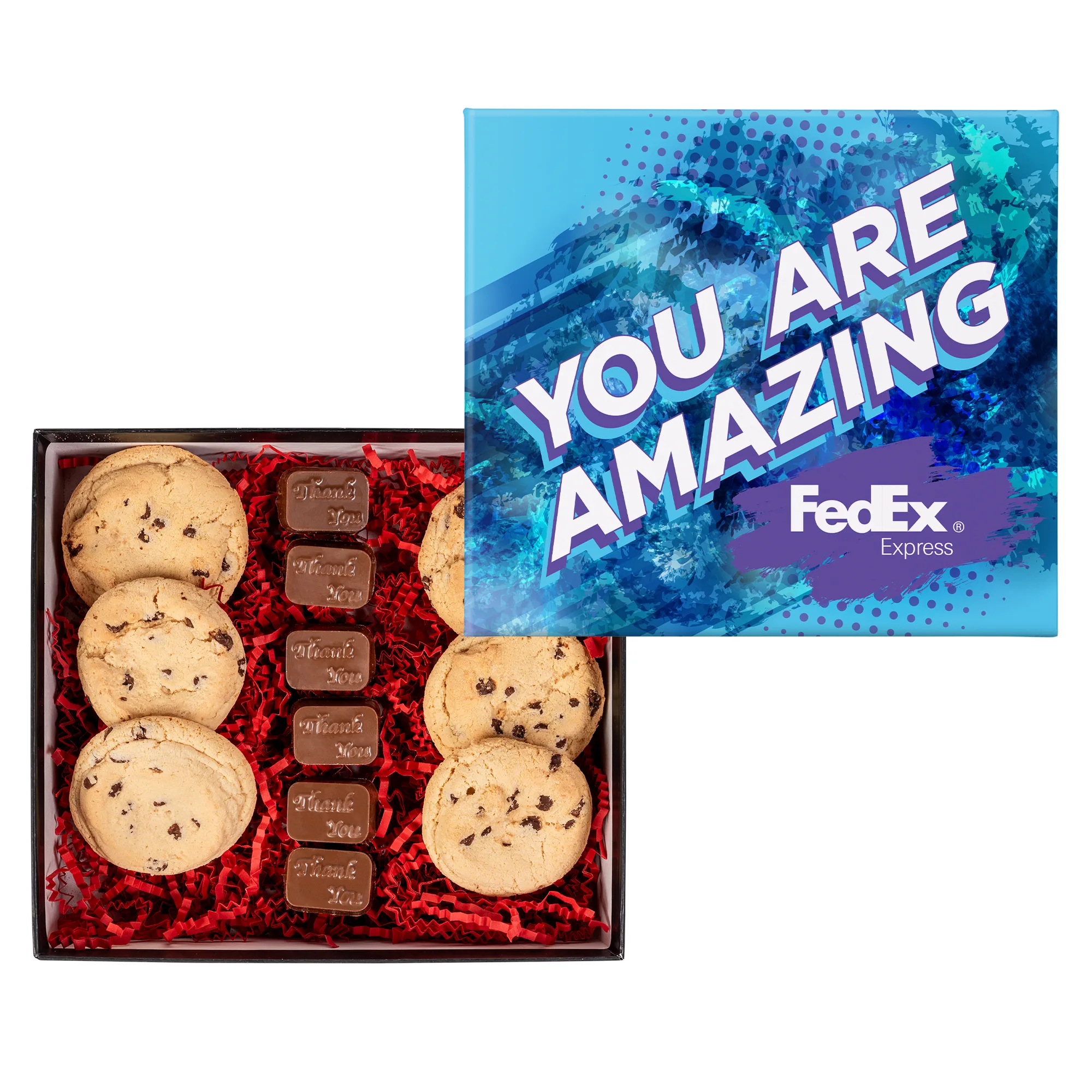 Chocolate Chip Cookies and Molded Chocolates in Gift Box view 2