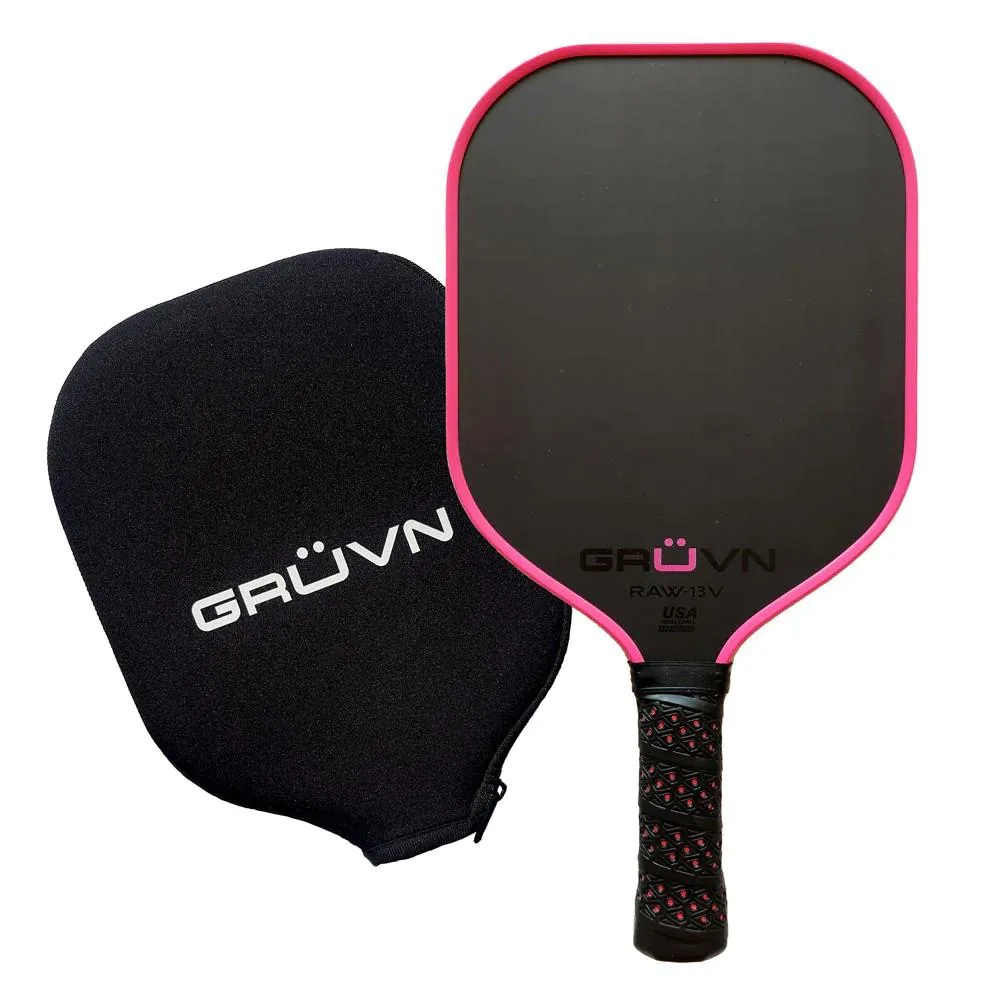 GRUVN Raw-13V Pickleball Paddle Size 15.5'' - Black/Pink