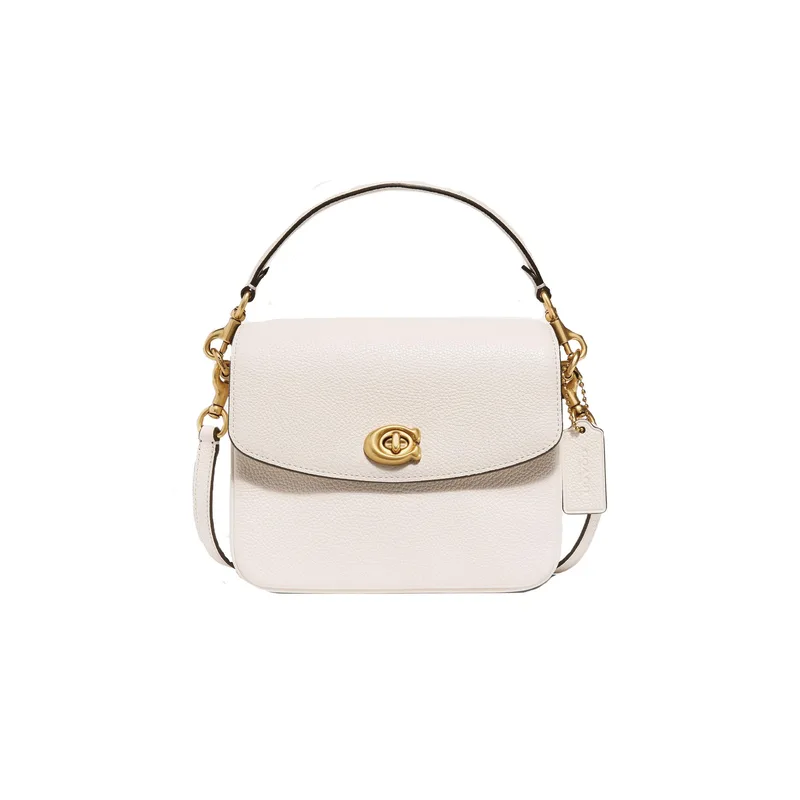 COACH Polished Pebble Leather Cassie Crossbody 19 - Chalk/Brass