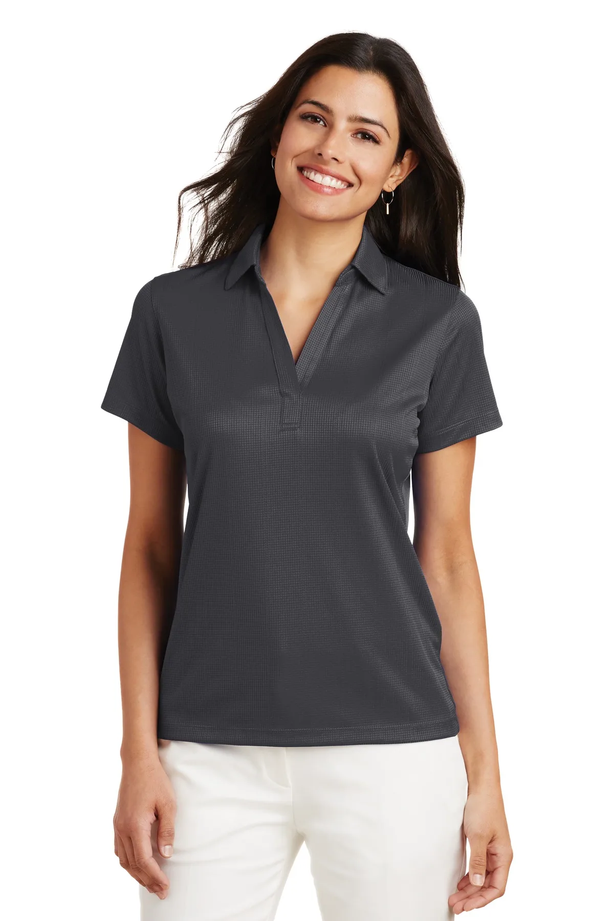 Port Authority® Women's Performance Fine Jacquard Polo. view 3