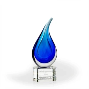 Elaine Art Glass Award - Blue Base