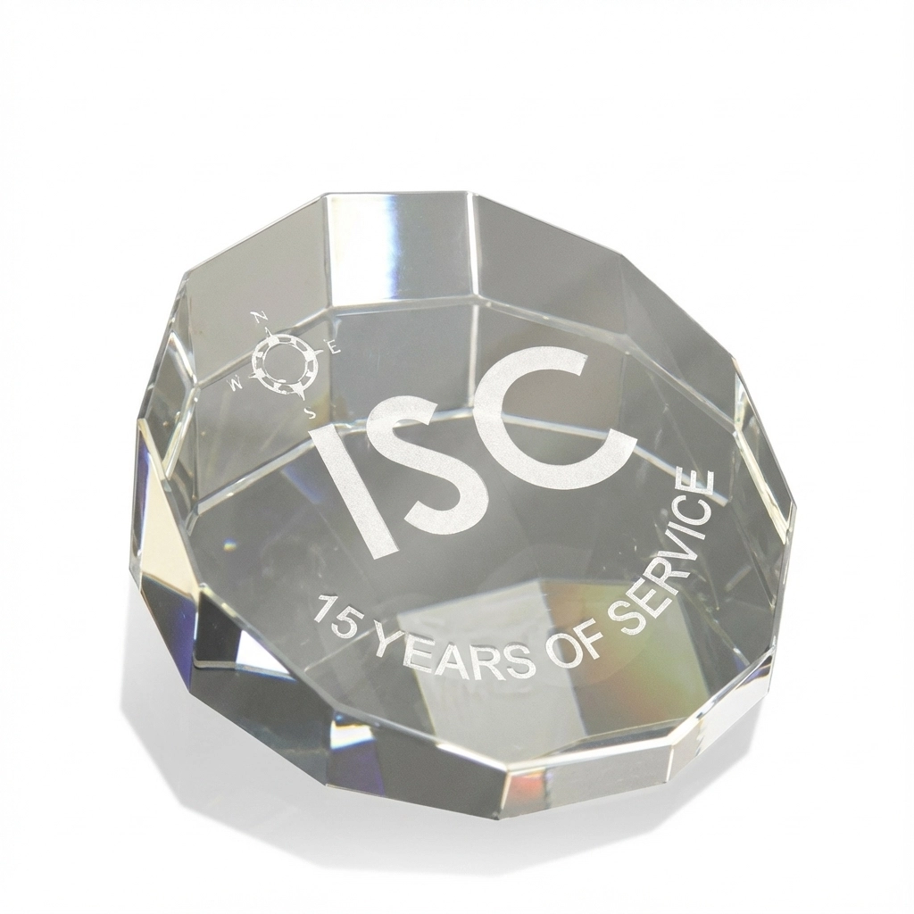 Decagon Crystal Paperweight Award