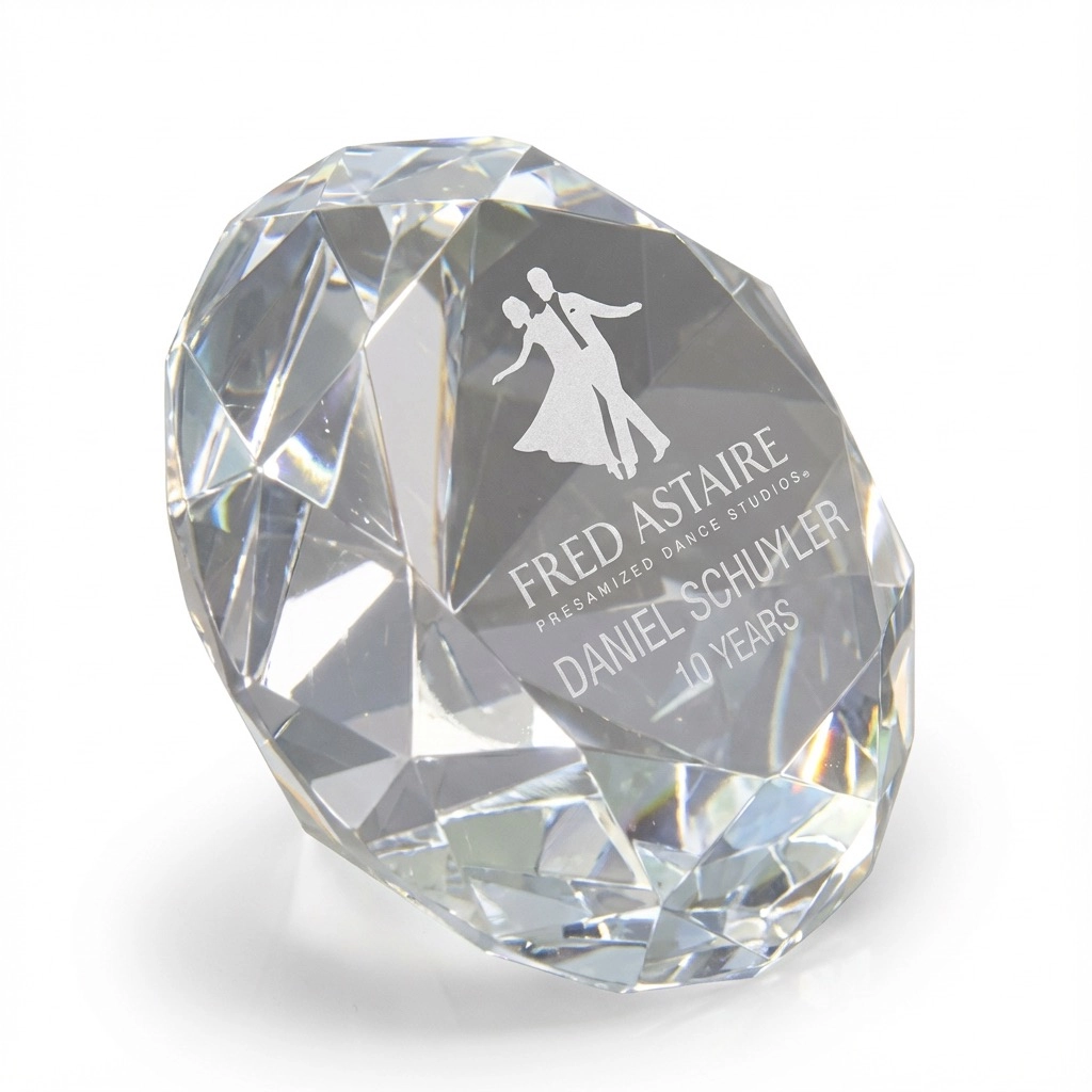 Crystal Diamond Paperweight - Optic Crystal