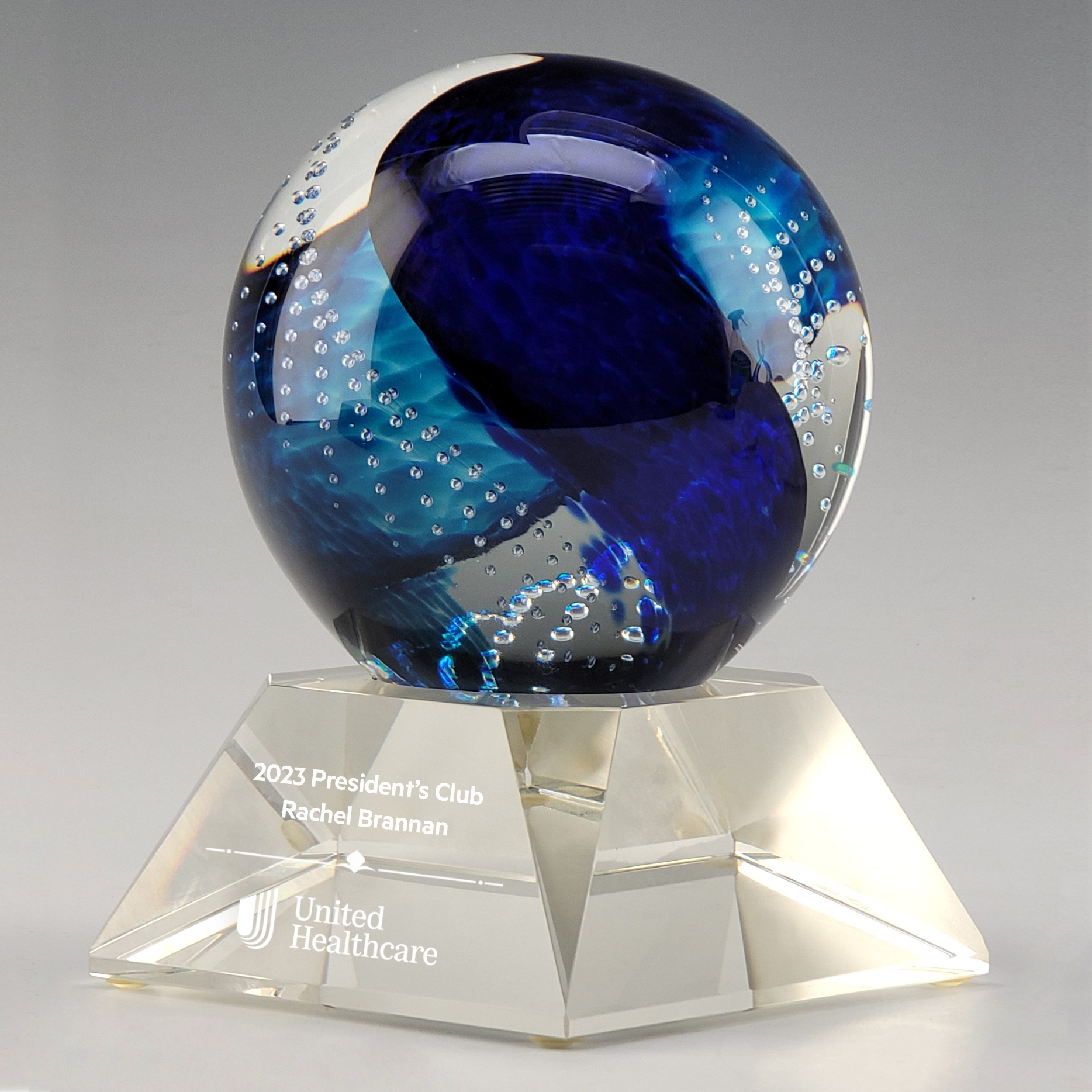 Art Glass Sphere- 2 Color Blue