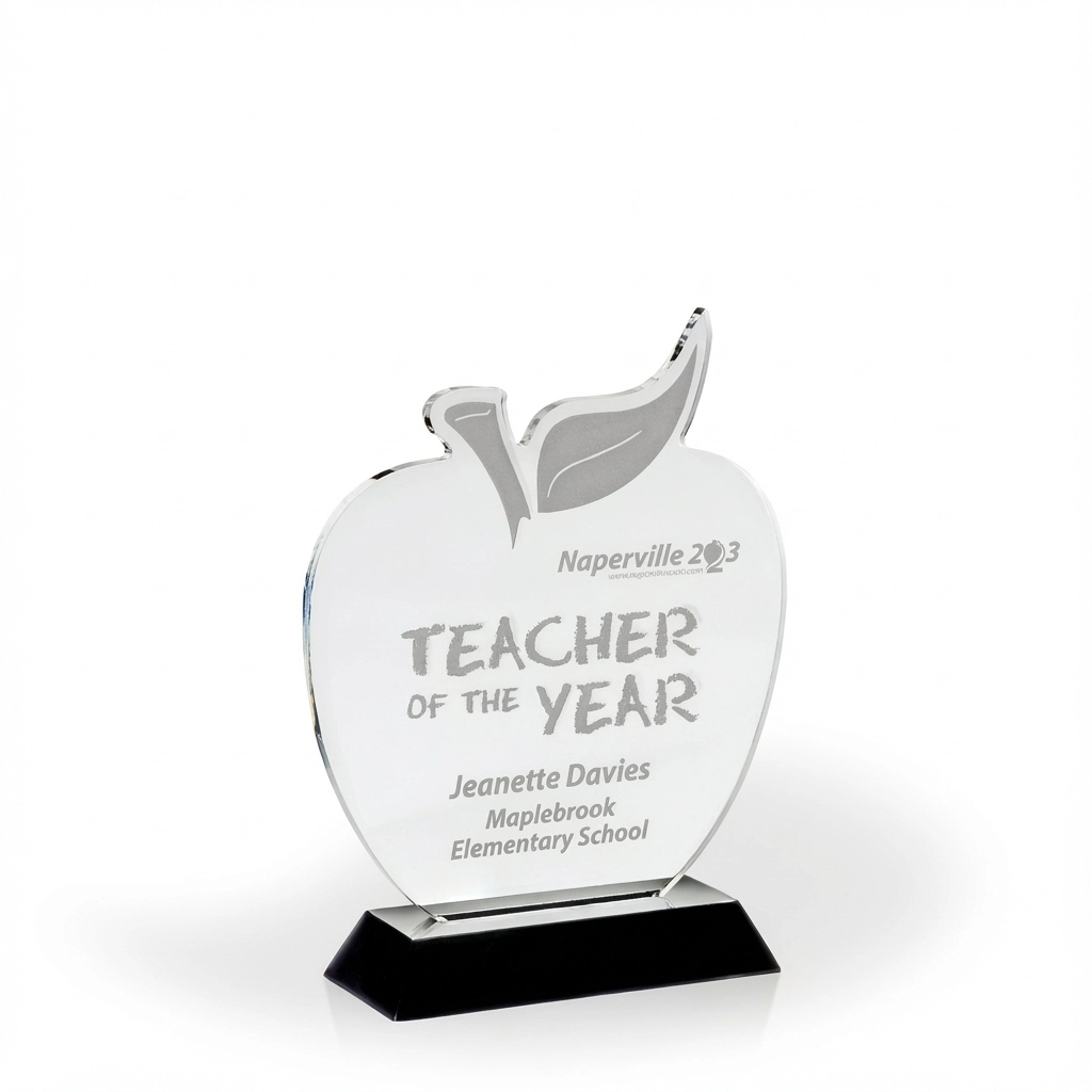 Apple Award with Black Wood Base