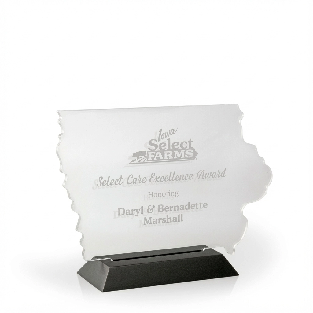 Iowa Award with Black Wood Base