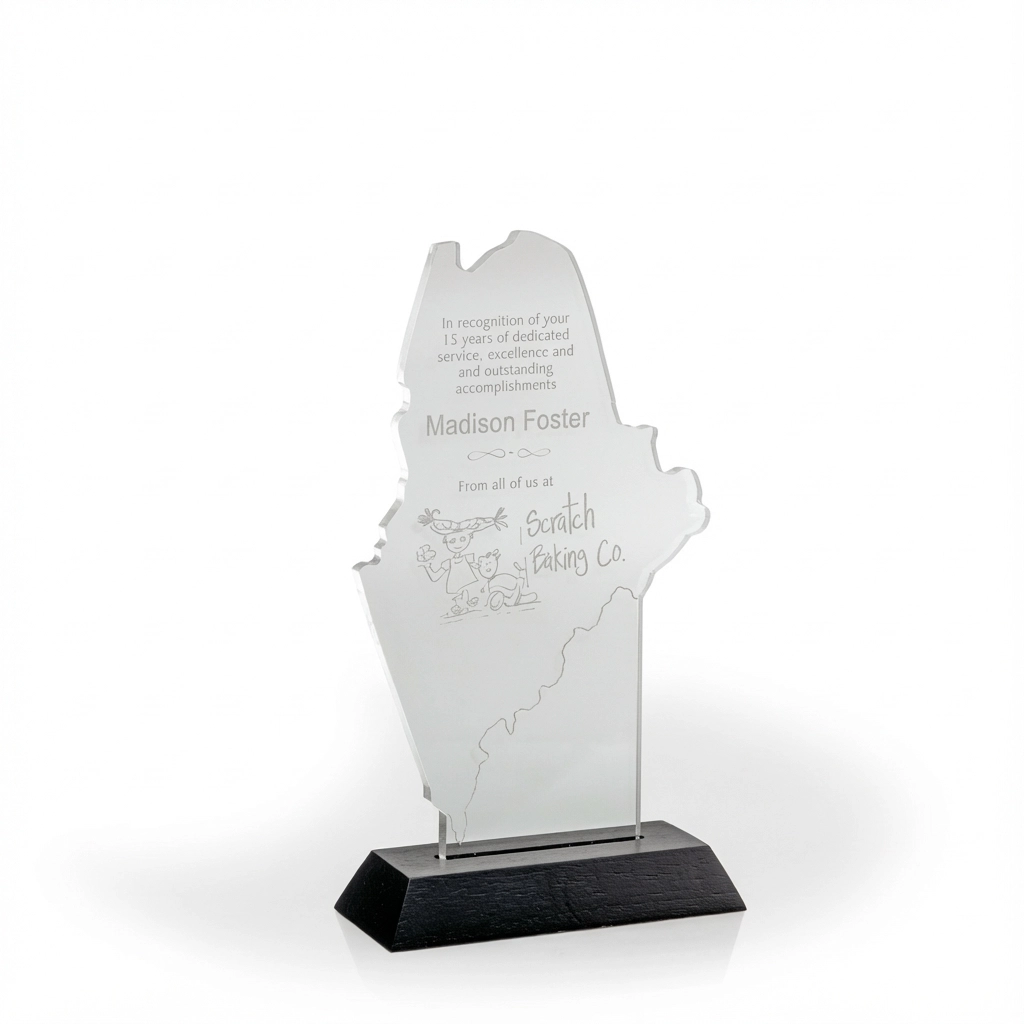 Maine Award with Black Wood Base