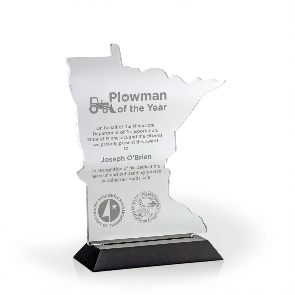 Minnesota Award with Black Wood Base