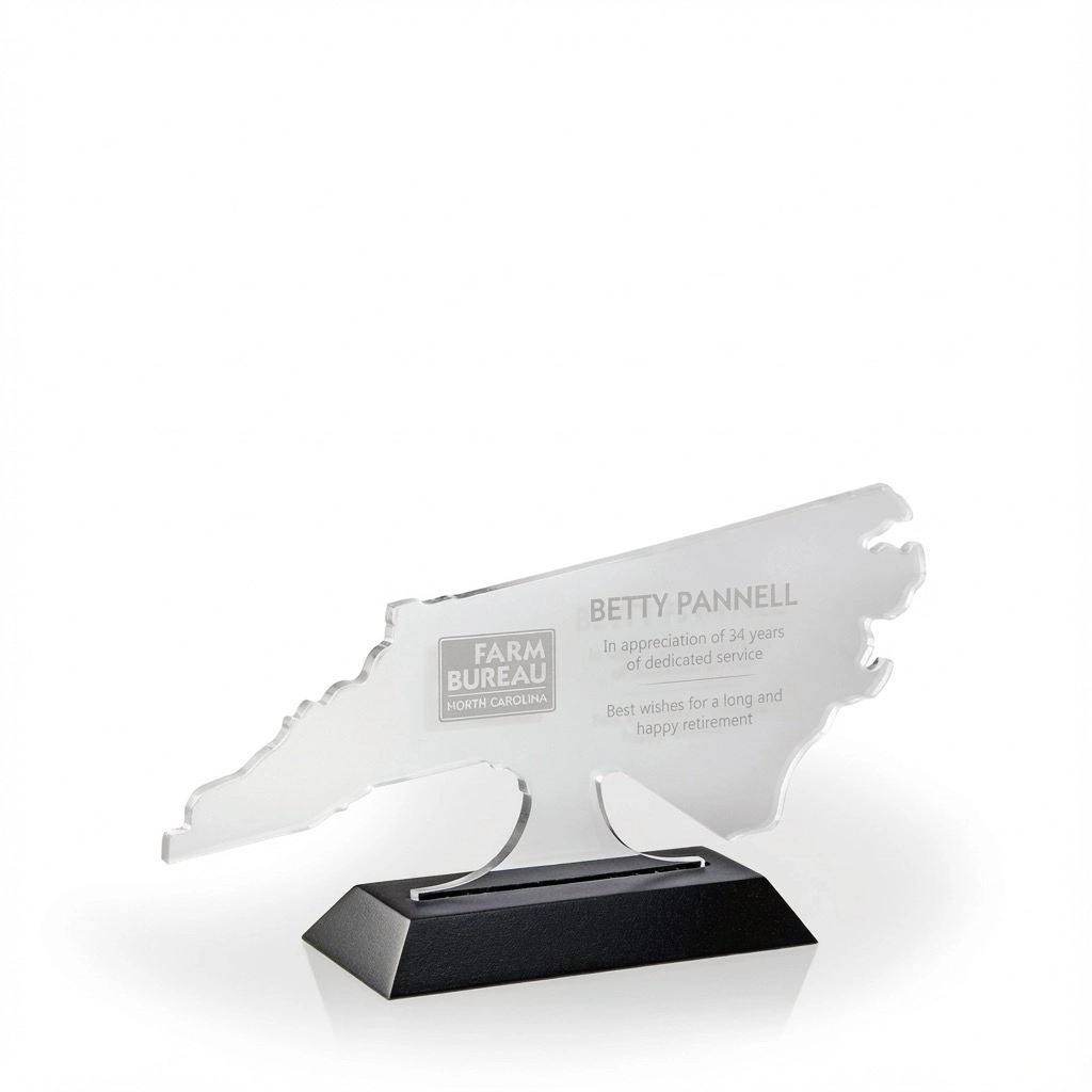 North Carolina Award with Black Wood Base