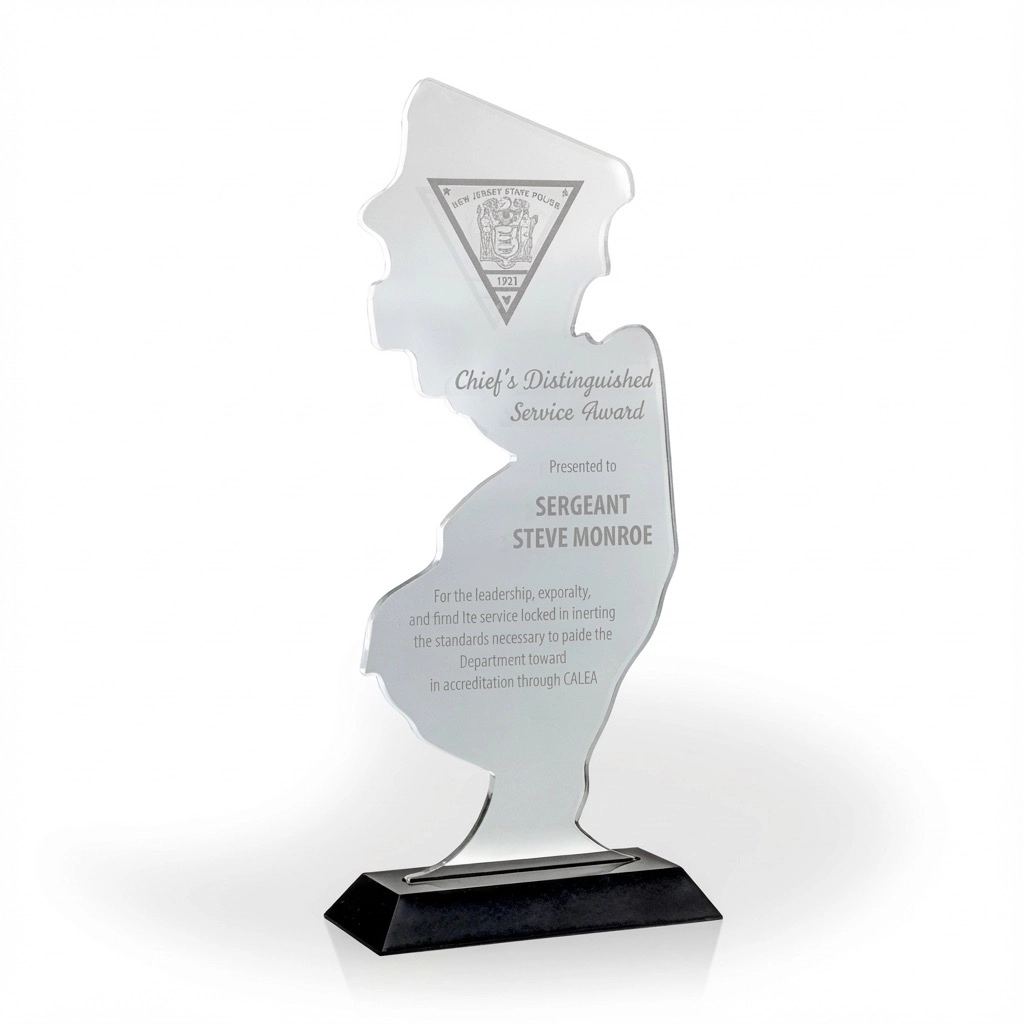 New Jersey Award with Black Wood Base