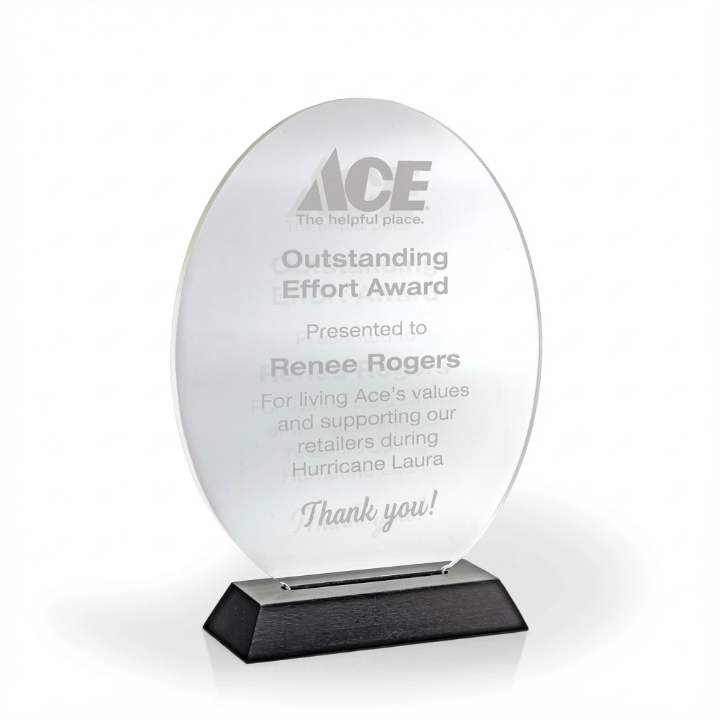 Oval Award with Black Wood Base