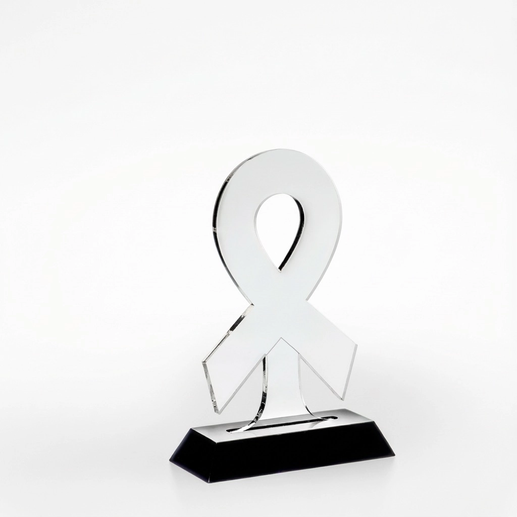 Awareness Ribbon Award with Black Wood Base