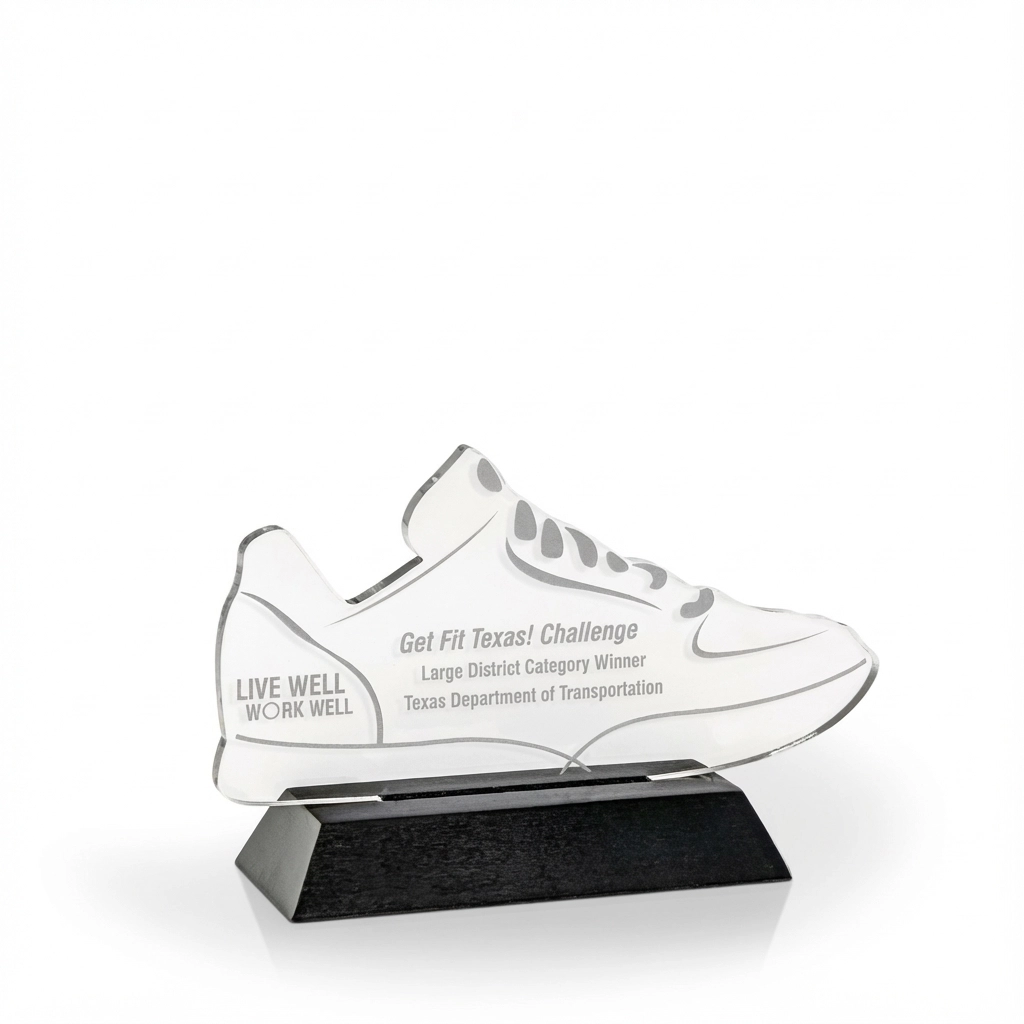 Athletic Shoe Award with Black Wood Base