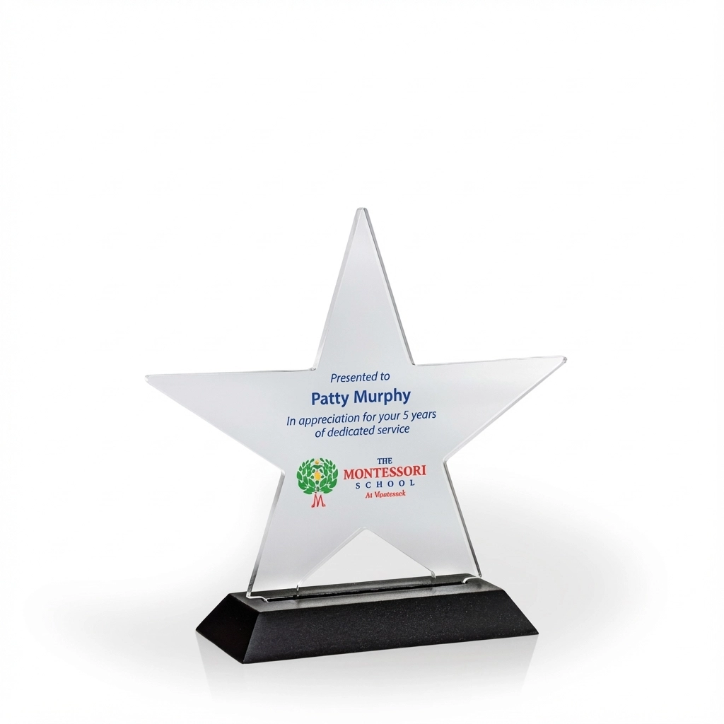 Star Track Award with Black Wood Base