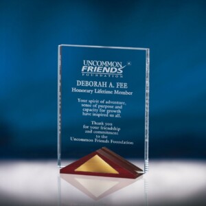 Crystal Plaque - Wood Base