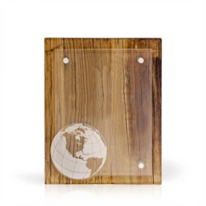 Globe Rustica Reclaimed Wood Award, 8" x 10"