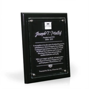 Black Tesla Glass Plaque, 8"x10"