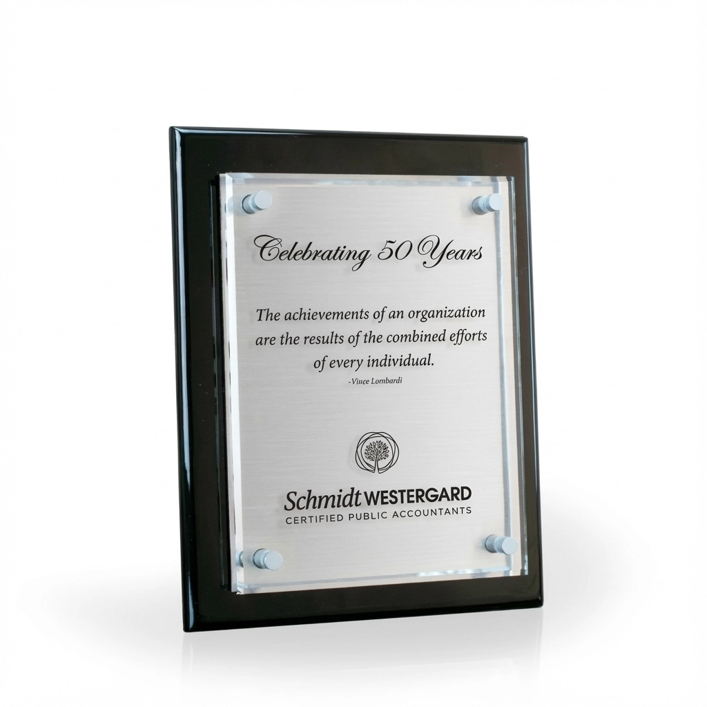 Tesla III Silver Plaque with Plate, 8"x10"