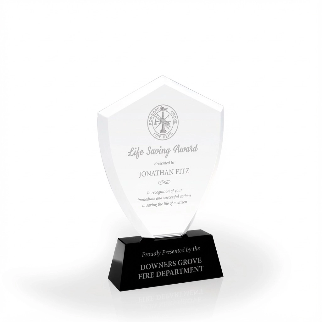 Denver Engraved Crystal Shield Award