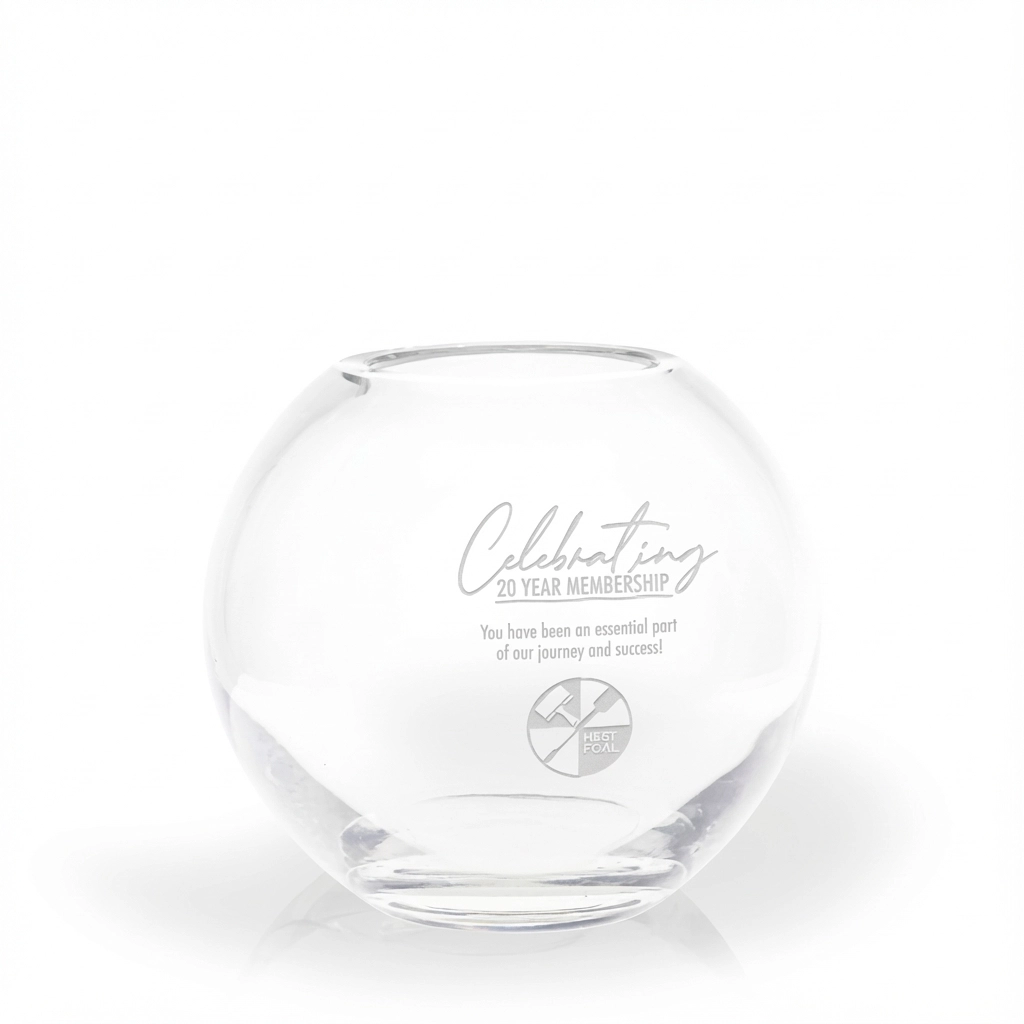 Nevah Lead Crystal Rose Bowl Award - Large