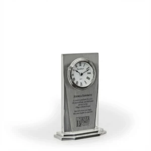 Sandi Brushed Metal Desk Clock