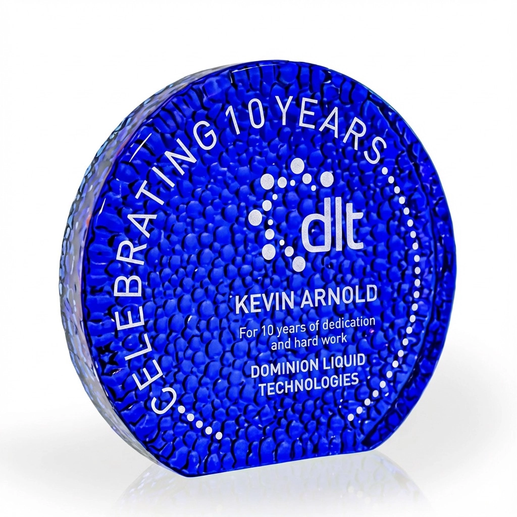 Sulu Raindrop Cobalt Recycled Glass Award, 6"