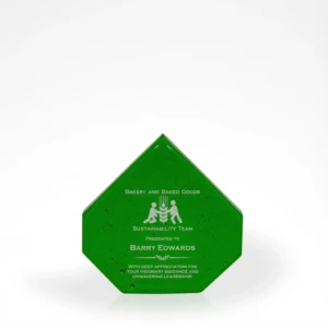 Borthwick Emerald Pinnacle Recycled Glass Award, 6"