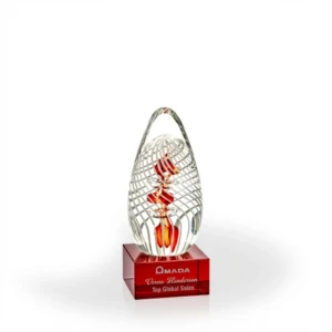 Ada Art Glass Award - Red Base