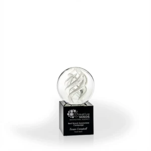 Ionia Art Glass Sphere Award - Clear Cube