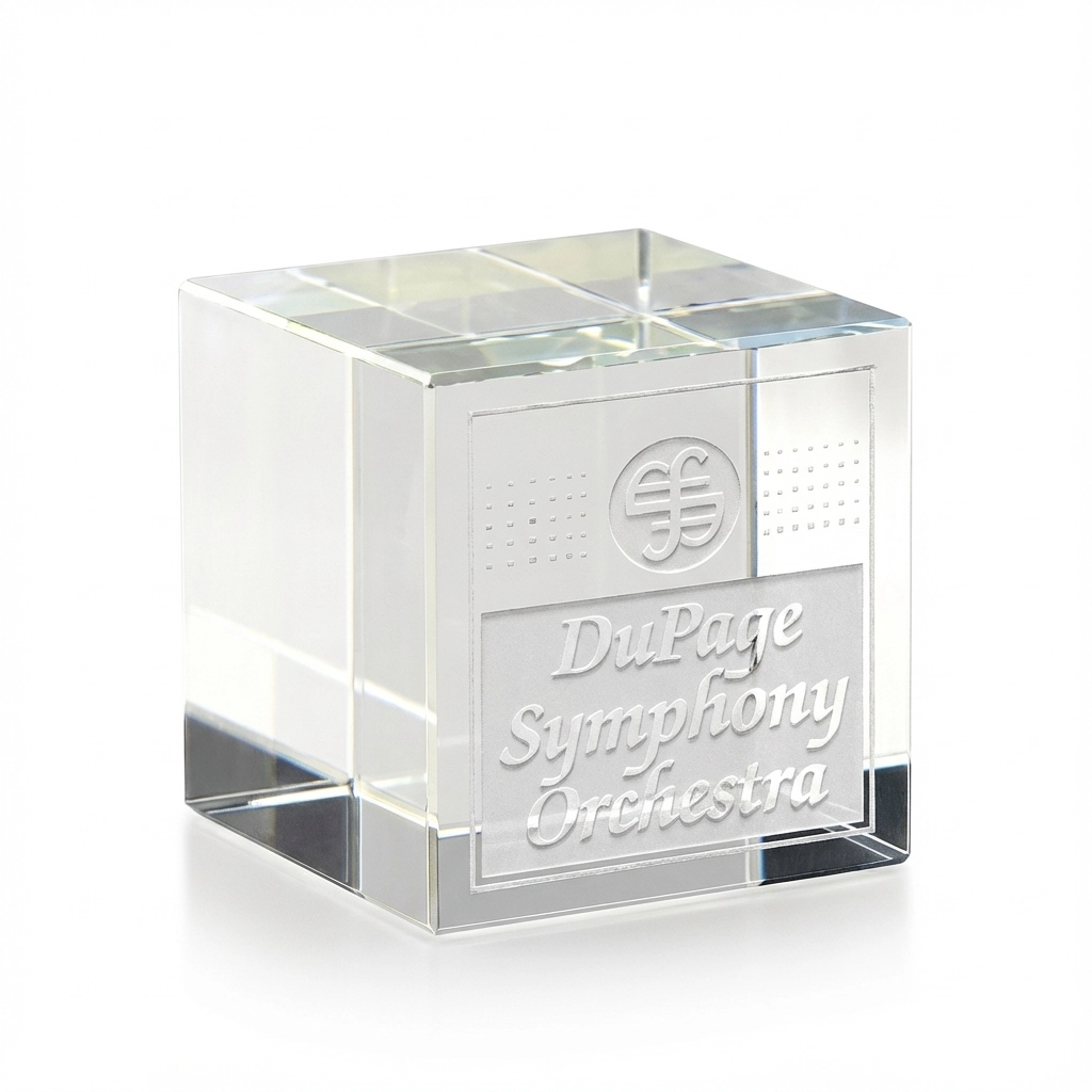 Crystal Cube Paperweight